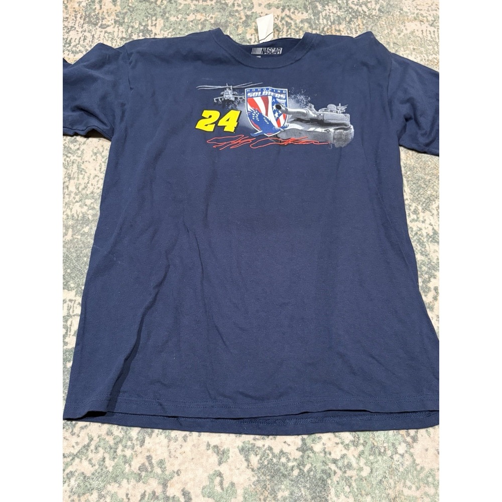 Vintage NASCAR Jeff Gordon 24 T Shirt NWT Winners Circle Honoring Our Soldiers L